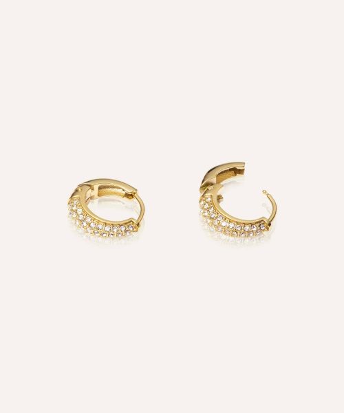 Mockberg Pavé Precious Small Gold Hoops - Bilde 3