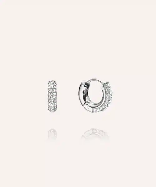 Mockberg Pavé Everyday Small Silver Hoops