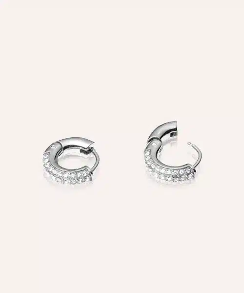 Mockberg Pavé Everyday Small Silver Hoops - Bilde 2