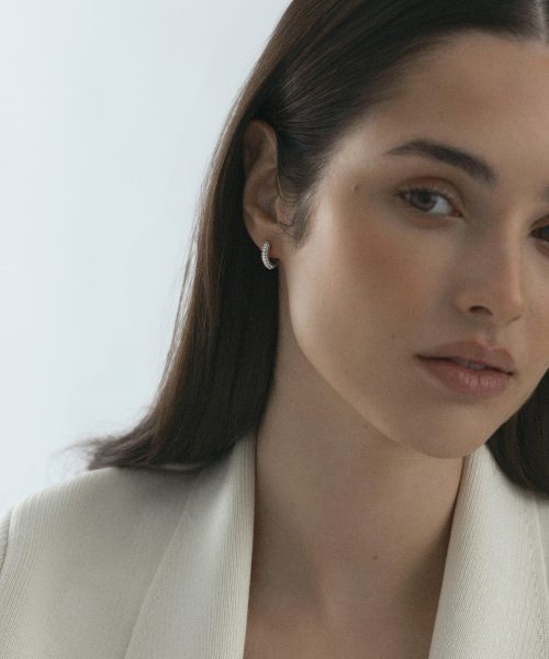 Mockberg Pavé Everyday Small Silver Hoops - Bilde 5