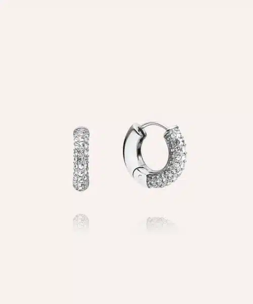 Mockberg Pavé Everyday Medium Silver Hoops