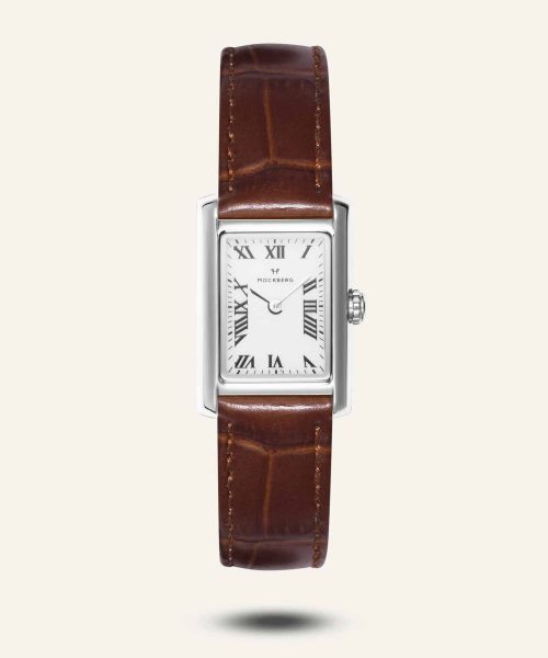 Mockberg Timeless Brown Leather Silver Watch 19x28mm - MB0248