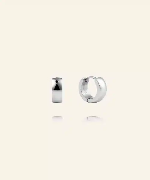 Mockberg Chunky Silver Hoops Small