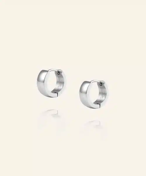 Mockberg Chunky Silver Hoops Small - Bilde 2