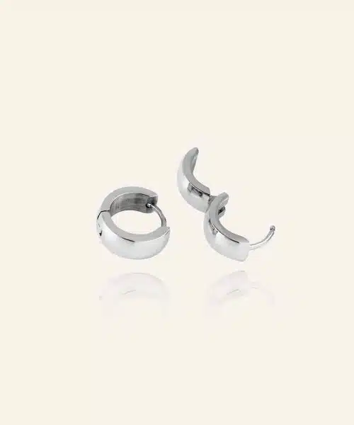 Mockberg Chunky Silver Hoops Small - Bilde 3