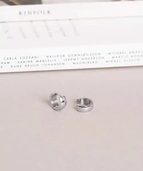 Mockberg Chunky Silver Hoops Small - Bilde 4