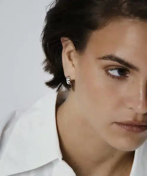 Mockberg Chunky Silver Hoops Small - Bilde 5