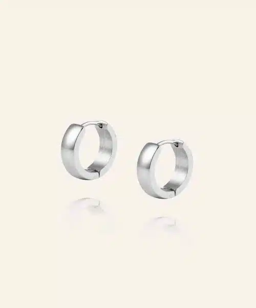 Mockberg Chunky Silver Hoops Medium - Bilde 2