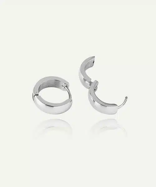 Mockberg Chunky Silver Hoops Medium - Bilde 3