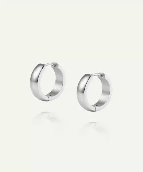 Mockberg Chunky Silver Hoops Large - Bilde 2