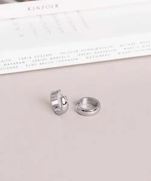 Mockberg Chunky Silver Hoops Large - Bilde 4