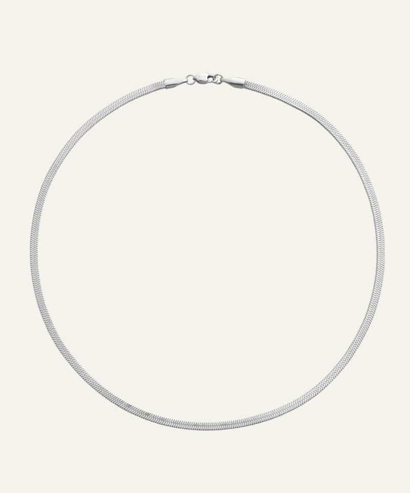 Mockberg Thin Snake Necklace Silver