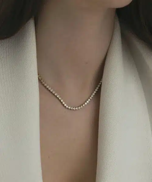 Mockberg Tennis Necklace Gold - Bilde 3