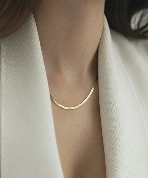 Mockberg Thin Snake Necklace Gold - Bilde 3