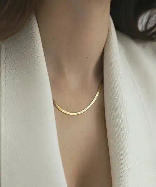 Mockberg Thin Snake Necklace Gold - Bilde 3