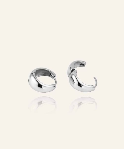 Mockberg Bold Hoops Silver Medium - Bilde 3