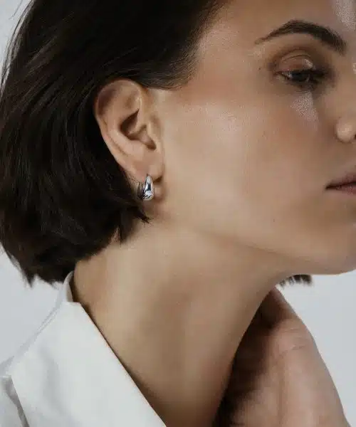 Mockberg Bold Hoops Silver Medium - Bilde 5