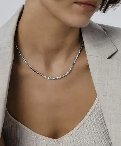 Mockberg Tennis Necklace Silver - Bilde 4