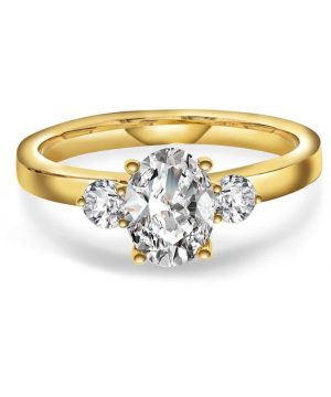 Duchess ring i 585 gult gull, LAB diamanter 1,55 ct