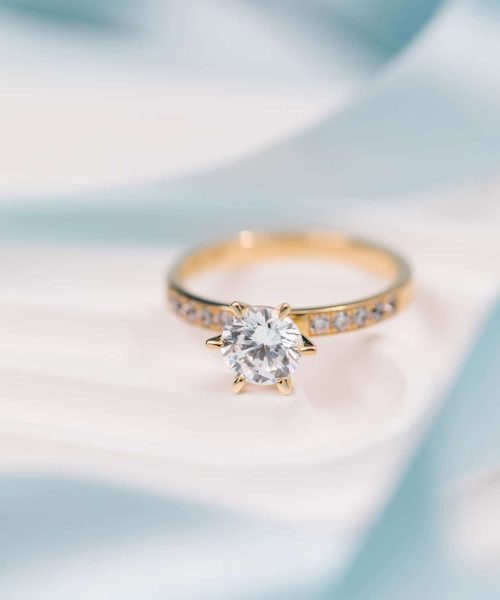 The crown ring gull LAB diamanter 1,20 ct. - Bilde 4
