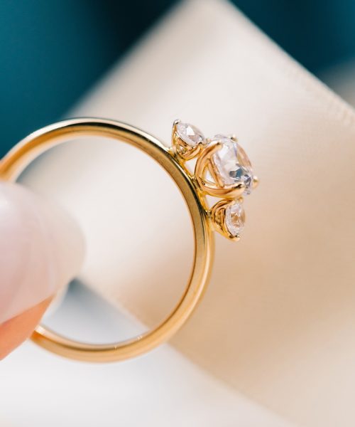 Princess ring gull LAB diamanter 0,95 ct. - Bilde 4