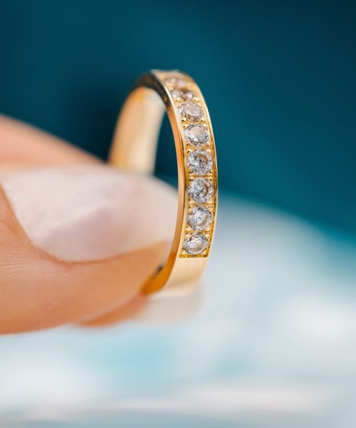 Radiant ring gull LAB diamanter 0,54 ct. - Bilde 4