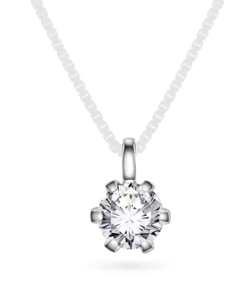 Contessa anheng i 585 hvitt gull, LAB diamant 1,00 ct