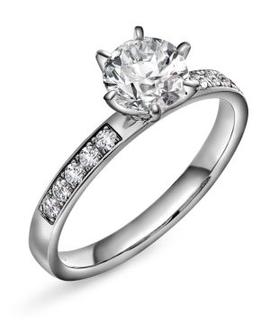 The crown ring gull LAB diamanter 1,20 ct.