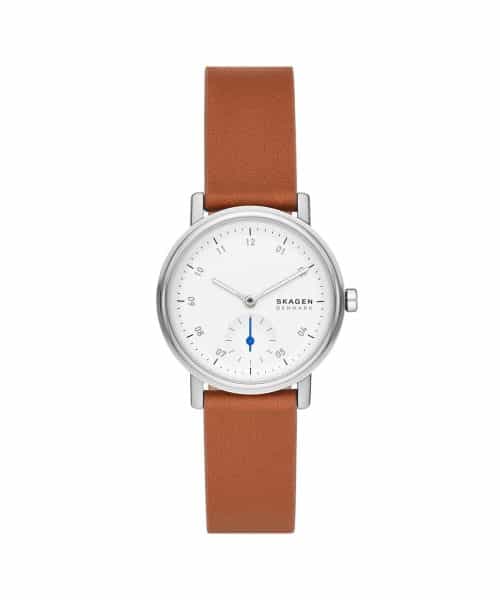 Skagen Kuppel Lille Two-Hand Sub-Second Brown Leather Watch - SKW3103