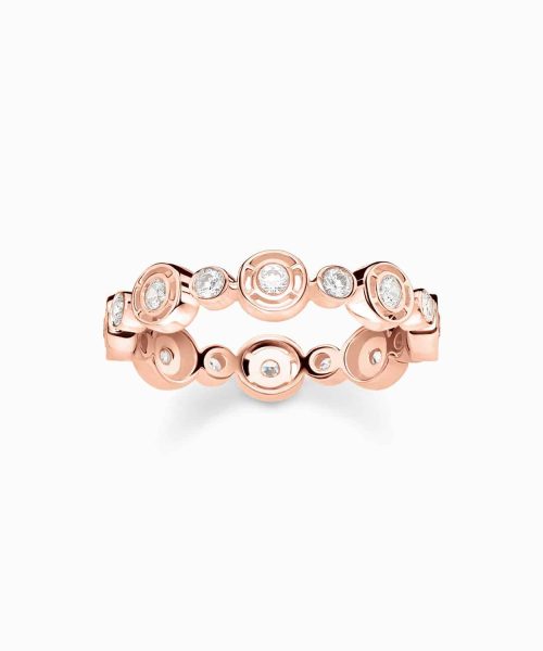 Thomas Sabo Ring circles with white stones rose gold plated
