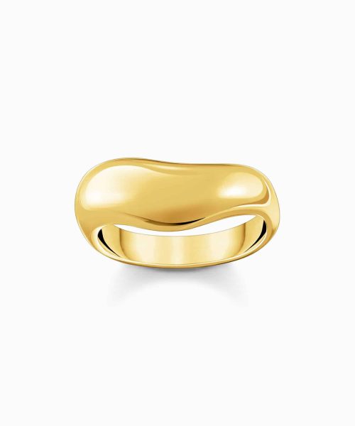 Thomas Sabo Gold-plated ring in organic shape