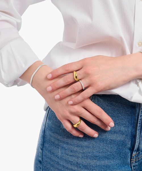 Thomas Sabo Gold-plated ring in organic shape - Bilde 3
