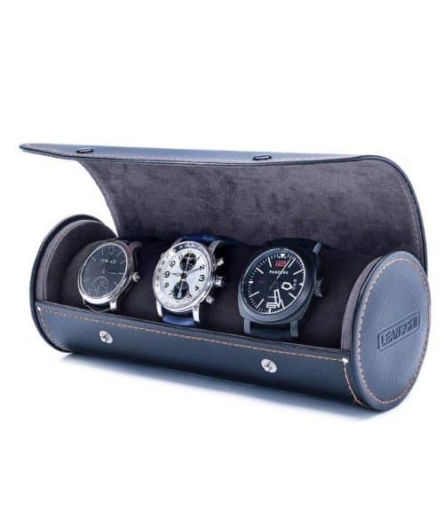 Leanschi Watch-Roll for 3-4 watches | black PU-leather - Bilde 2