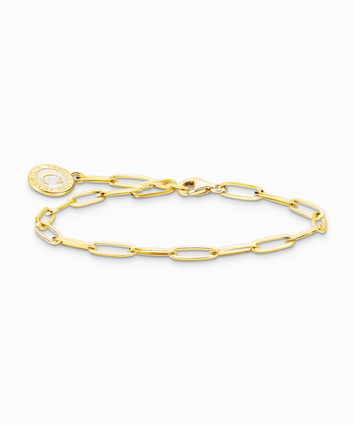 Thomas Sabo Member Charm bracelet with white Charmista Coin gold plated