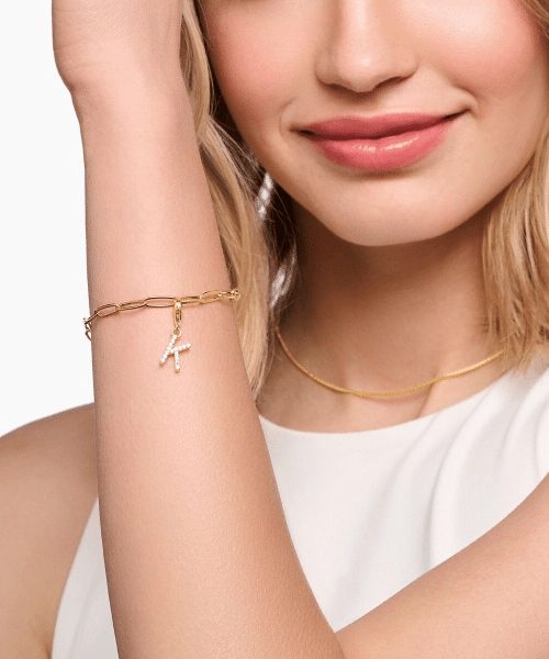 Thomas Sabo Member Charm bracelet with white Charmista Coin gold plated - Bilde 2