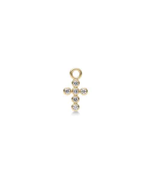 Julie Sandlau Diamond Cross Ear Pendant G-H/SI brilliant cut diamonds