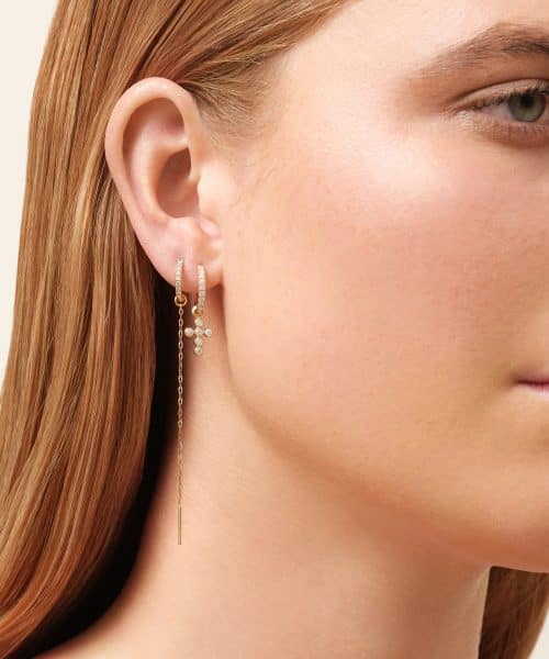Julie Sandlau Diamond Cross Ear Pendant G-H/SI brilliant cut diamonds - Bilde 2