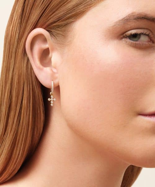Julie Sandlau Diamond Cross Ear Pendant G-H/SI brilliant cut diamonds - Bilde 3