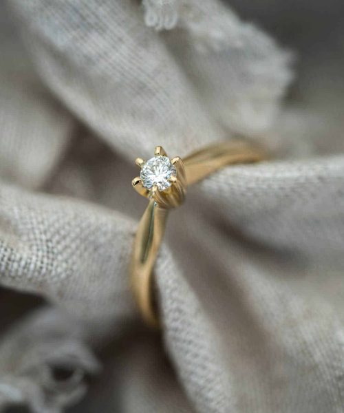 Capella ring i gult gull, Diamant 0.25ct (WSI) - Bilde 2